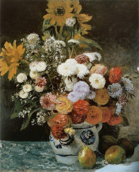 Pierre-Auguste Renoir Fleurs dans un pot en faience oil painting picture
